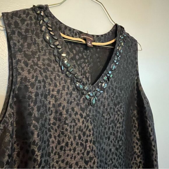 Dana Buchman Animal print dress size 14 black metallic cheetah leopard - Picture 3 of 4